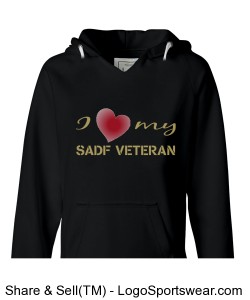 I Love My SADF Veteran J. America - Ladies Sydney Brushed V-Neck Hooded Sweatshirt Design Zoom